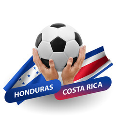 Soccer football competition match, national teams honduras vs costa rica