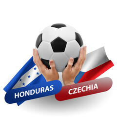 Soccer football competition match, national teams honduras vs czechia