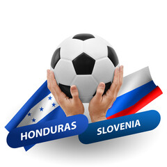 Soccer football competition match, national teams honduras vs slovenia