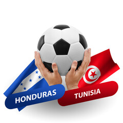 Soccer football competition match, national teams honduras vs tunisia