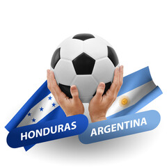 Soccer football competition match, national teams honduras vs argentina