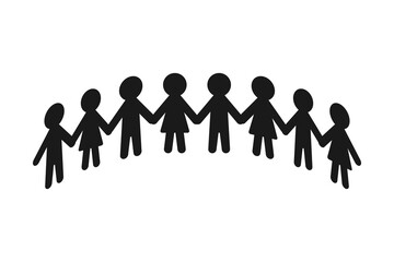 Paper People Semi Circle Vector