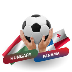 Soccer football competition match, national teams hungary vs panama