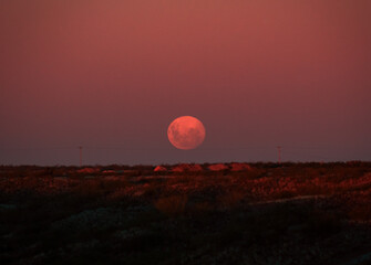 moon over the desert