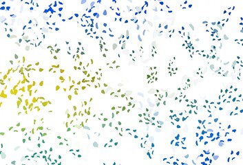 Fototapeta premium Light blue, yellow vector pattern with chaotic shapes.