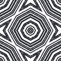 Geometric seamless pattern. Black symmetrical