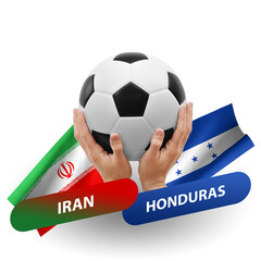 Soccer football competition match, national teams iran vs honduras