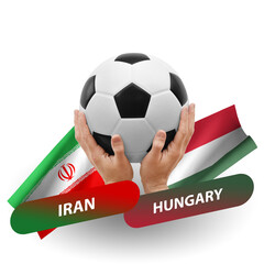 Soccer football competition match, national teams iran vs hungary