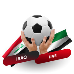 Soccer football competition match, national teams iraq vs uae