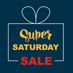 Super Saturday Sale banner. One day deal, special offer, big sale, clearance. Set of flat backgrounds for social media, stories, banners, invitation card, poster, greeting card. Vector illustration.