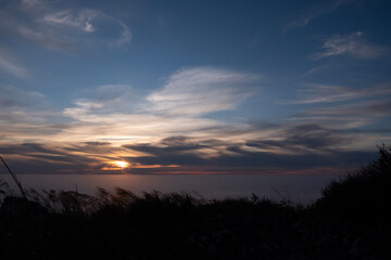 sunset over the lake