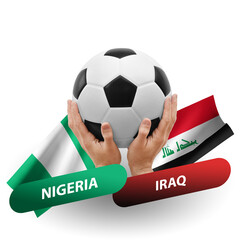 Soccer football competition match, national teams nigeria vs iraq