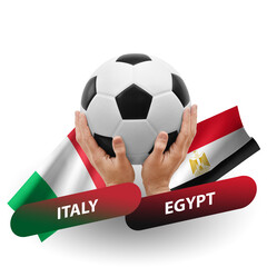 Soccer football competition match, national teams italy vs egypt
