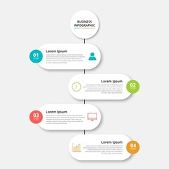 Creative concept for infographic with 4 steps, options, parts or processes. Business data visualization