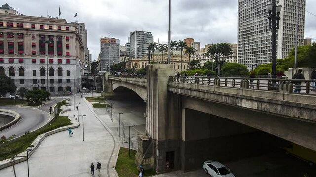 Anhangabau Valley anf Viaduct of Tea, in downtown Sao Paulo