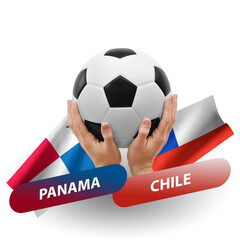 Soccer football competition match, national teams panama vs chile