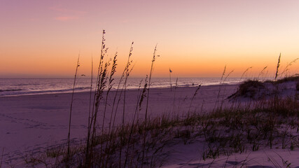 sunset on orange beach 