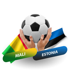Soccer football competition match, national teams mali vs estonia