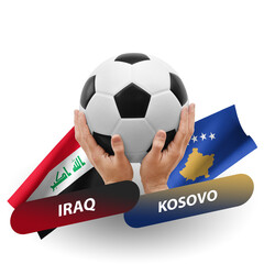 Soccer football competition match, national teams iraq vs kosovo