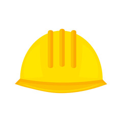 Yellow construction helmet icon on white background