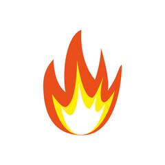 Fire flame icon on white background