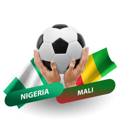 Soccer football competition match, national teams nigeria vs mali