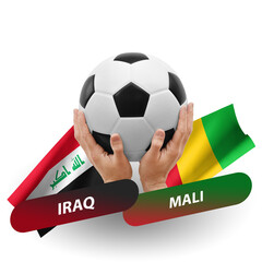 Soccer football competition match, national teams iraq vs mali