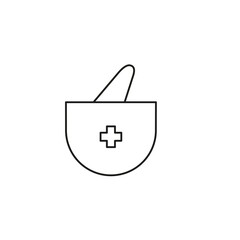 herb medicine pounder concoction icon line style graphic design vector
