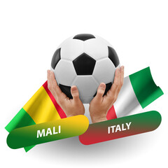 Soccer football competition match, national teams mali vs italy
