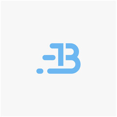 letter B fast delivery logo design ilustration premium vector