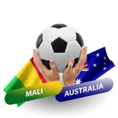 Soccer football competition match, national teams mali vs australia