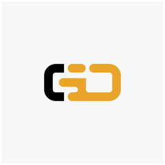 letter GO fast logo design ilustration premium vector.