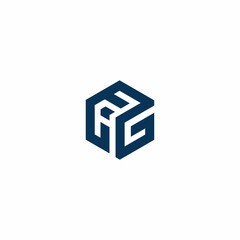  Simple letter IFG hexagon logo design ilutration premium vector