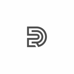  Simple letter RD/DR logo design ilutration premium vector