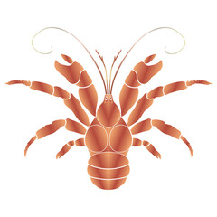 Obraz premium crayfish on a white background