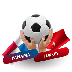 Soccer football competition match, national teams panama vs turkey