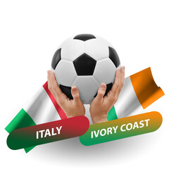 Soccer football competition match, national teams italy vs ivory coast