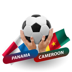 Soccer football competition match, national teams panama vs cameroon