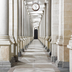 Mill colonnade (Mlynska kolonada) in Karlovy Vary, Czech Republic. 