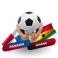 Soccer football competition match, national teams panama vs ghana