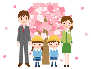 入園式や卒園式をイメージしたイラスト
