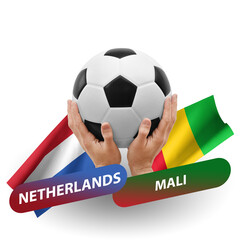 Soccer football competition match, national teams netherlands vs mali