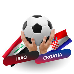 Soccer football competition match, national teams iraq vs croatia