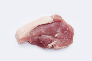 Pork meat on white background.