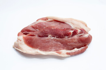 Pork meat on white background.