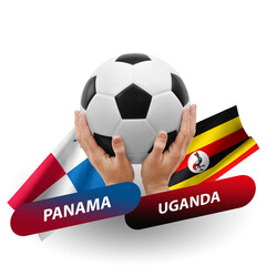 Soccer football competition match, national teams panama vs uganda
