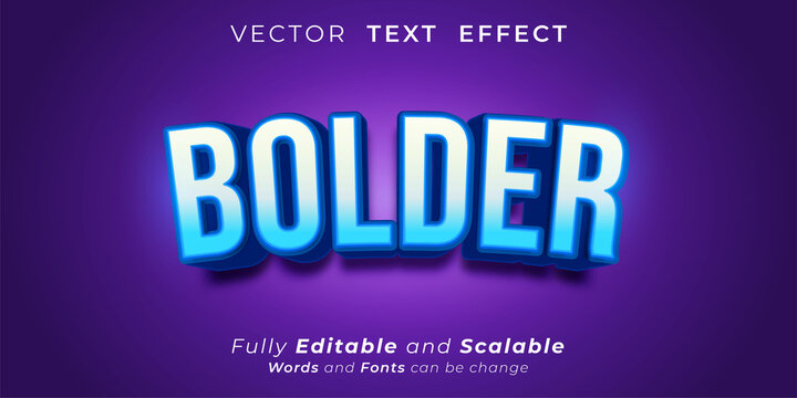 Bolder Text effect, Editable three dimension text style