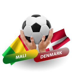 Soccer football competition match, national teams mali vs denmark