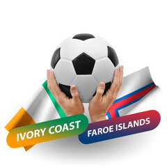 Soccer football competition match, national teams ivory coast vs faroe islands
