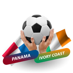Soccer football competition match, national teams panama vs ivory coast